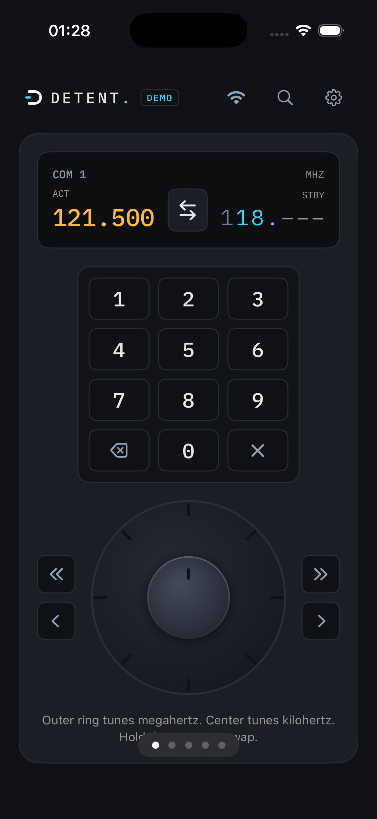 DETENT keypad entry part way through typing a frequency